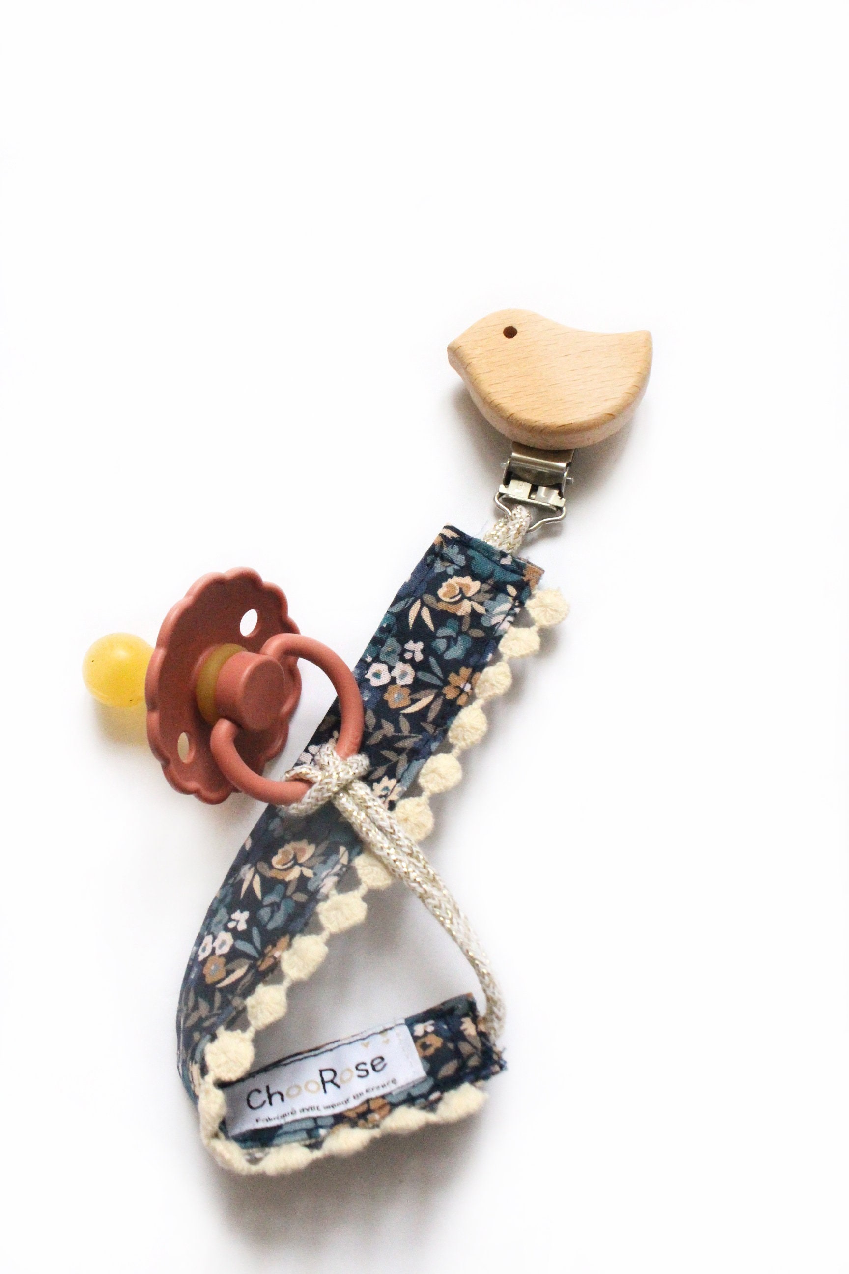 Baby-Schnullerclip - Schnulleraufhänger Blumenstoff Baby-Schnullerclip - Schnulleraufhänger Blumenstoff von Etsy - ChooRose