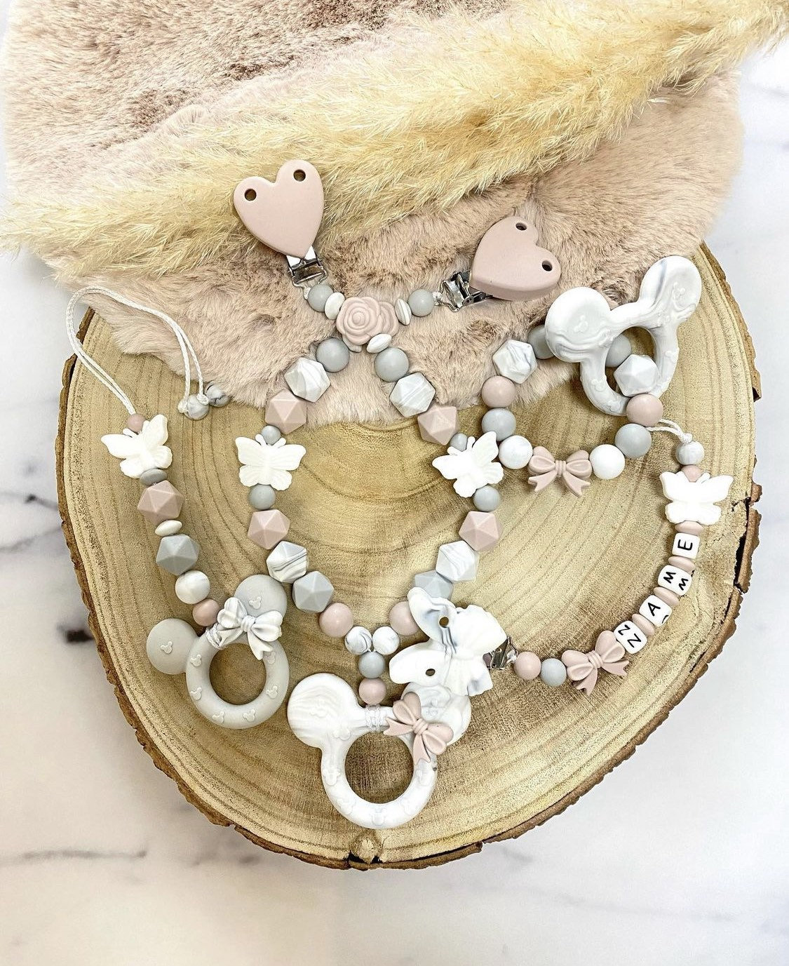 Komplettes Set Schnullerkette Mit Name Kinderwagenkette Greifring Und Maci Cosi Anhänger von Etsy - ChriluzaShop