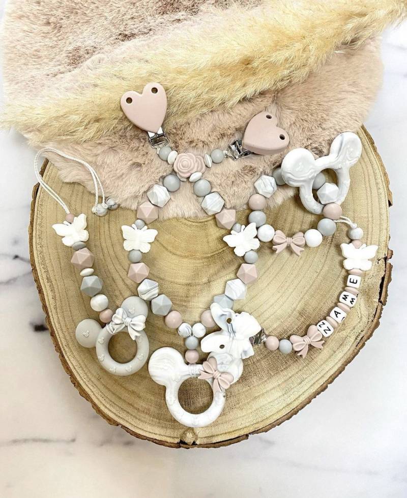 Komplettes Set Schnullerkette Mit Name Kinderwagenkette Greifring Und Maci Cosi Anhänger von Etsy - ChriluzaShop