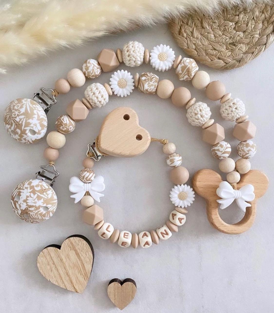 Schnullerkette Mit Name Kinderwagenkette Personalisiert Mädchen Naturtöne Set Schnullerkette Mit Name Kinderwagenkette Personalisiert Mädchen Naturtöne Set von Etsy - ChriluzaShop