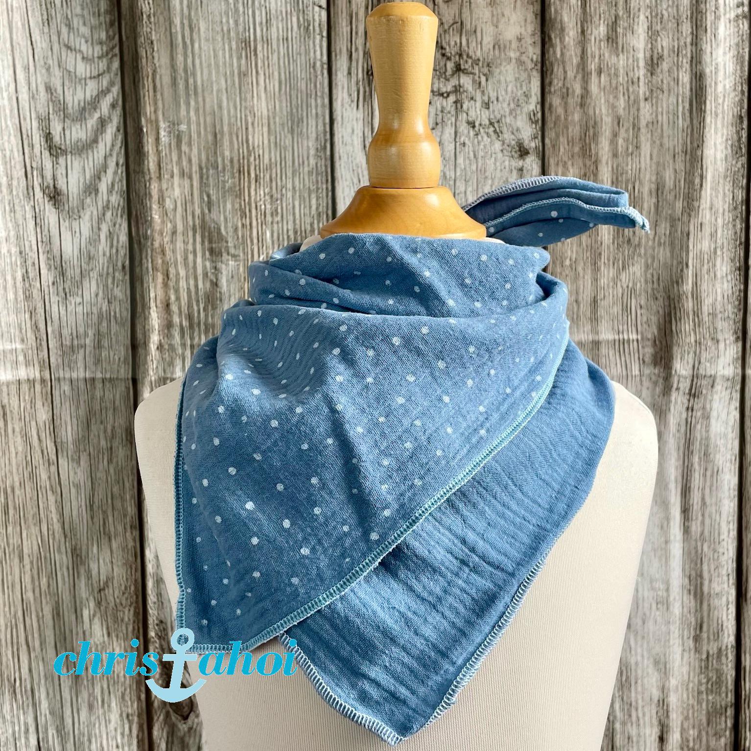 Blaues Baby Musselin Halstuch in Blau Mit Punkten, Unisex Dreieckstuch, Spucktuch Blaues Baby Musselin Halstuch in Blau Mit Punkten, Unisex Dreieckstuch, Spucktuch von Etsy - ChrisAhoiShop