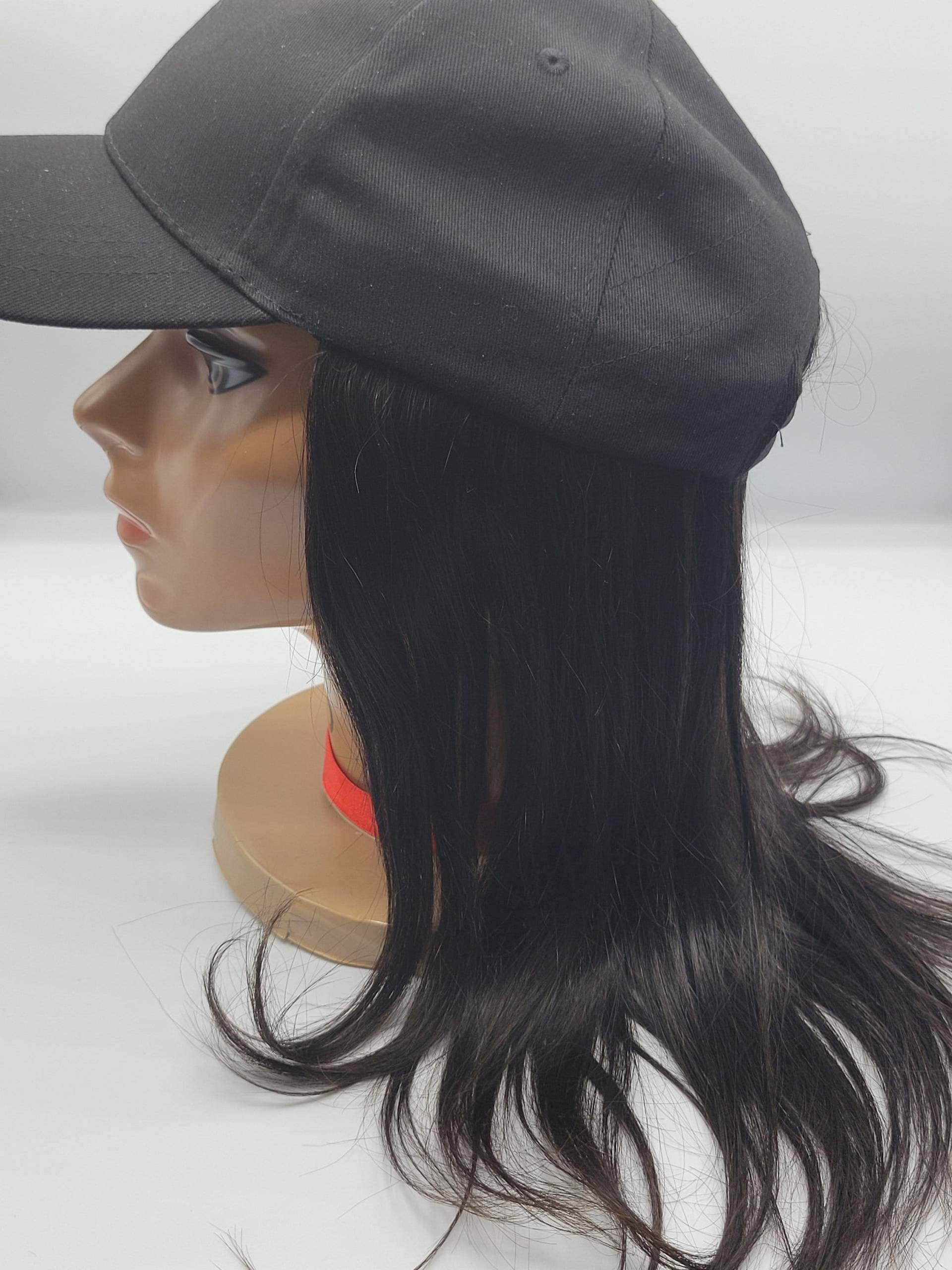 Schwarze Baseballkappe Perücken - Gerade Schwarze Baseballkappe Perücken - Gerade von Etsy - ChrisAnthonysRawHair