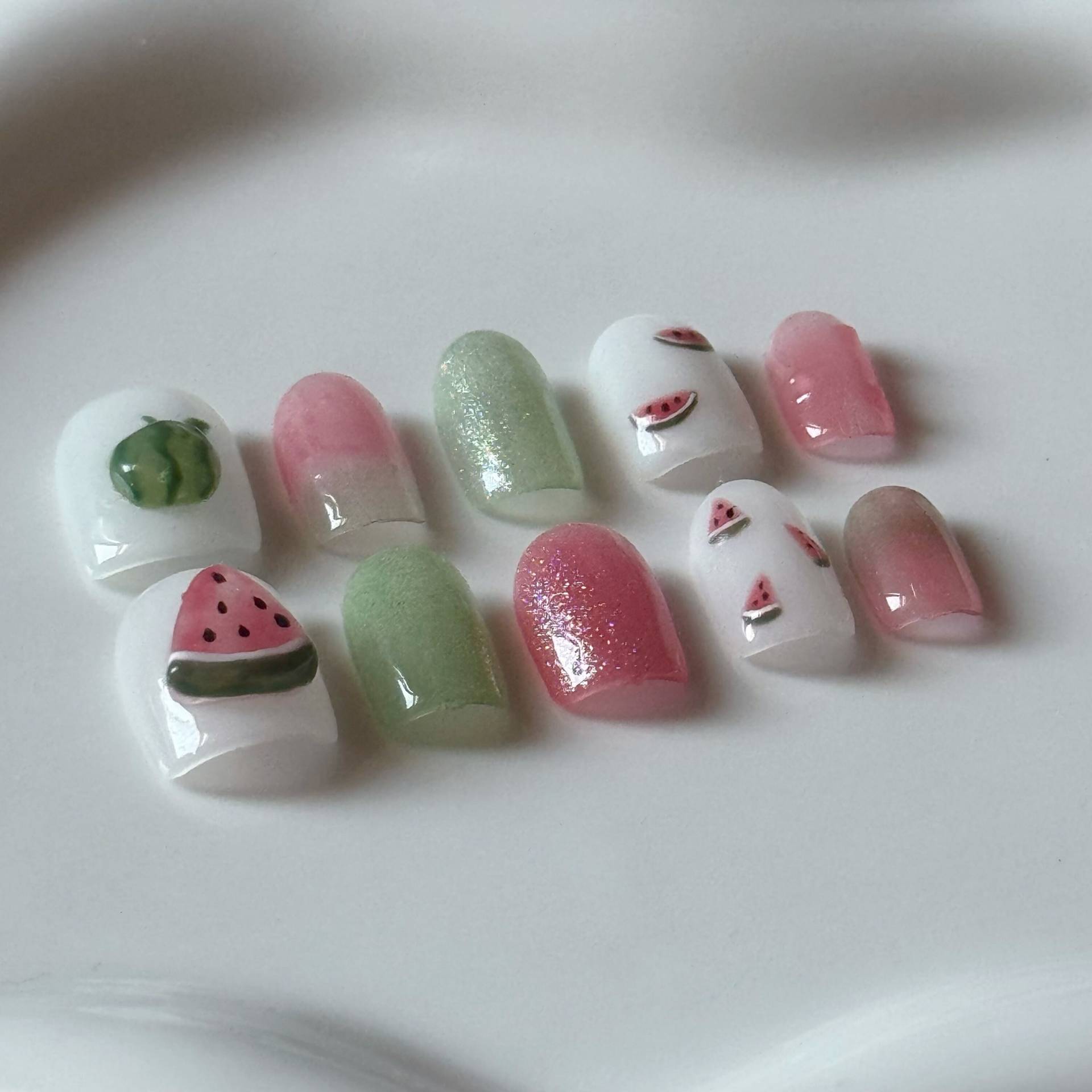 Wassermelone Party Drücken Sie Auf Die Nägel | 10 Maßgeschneidert von Etsy - ChubbyFishStudio