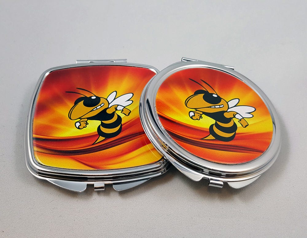 Rote Und Goldene Kompakte Spiegel Mit Bumble Bee, Personalisierte Handspiegel, Brautjungferngeschenke, Einzigartige Weihnachtsgeschenke von Etsy - ClassicDesignsGifts