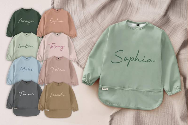 Personalisiertes Ärmellätzchen Mit Auffangtasche Baby Und Kleinkind Aus Recyceltem Polyester Namen von Etsy - CleoNoah