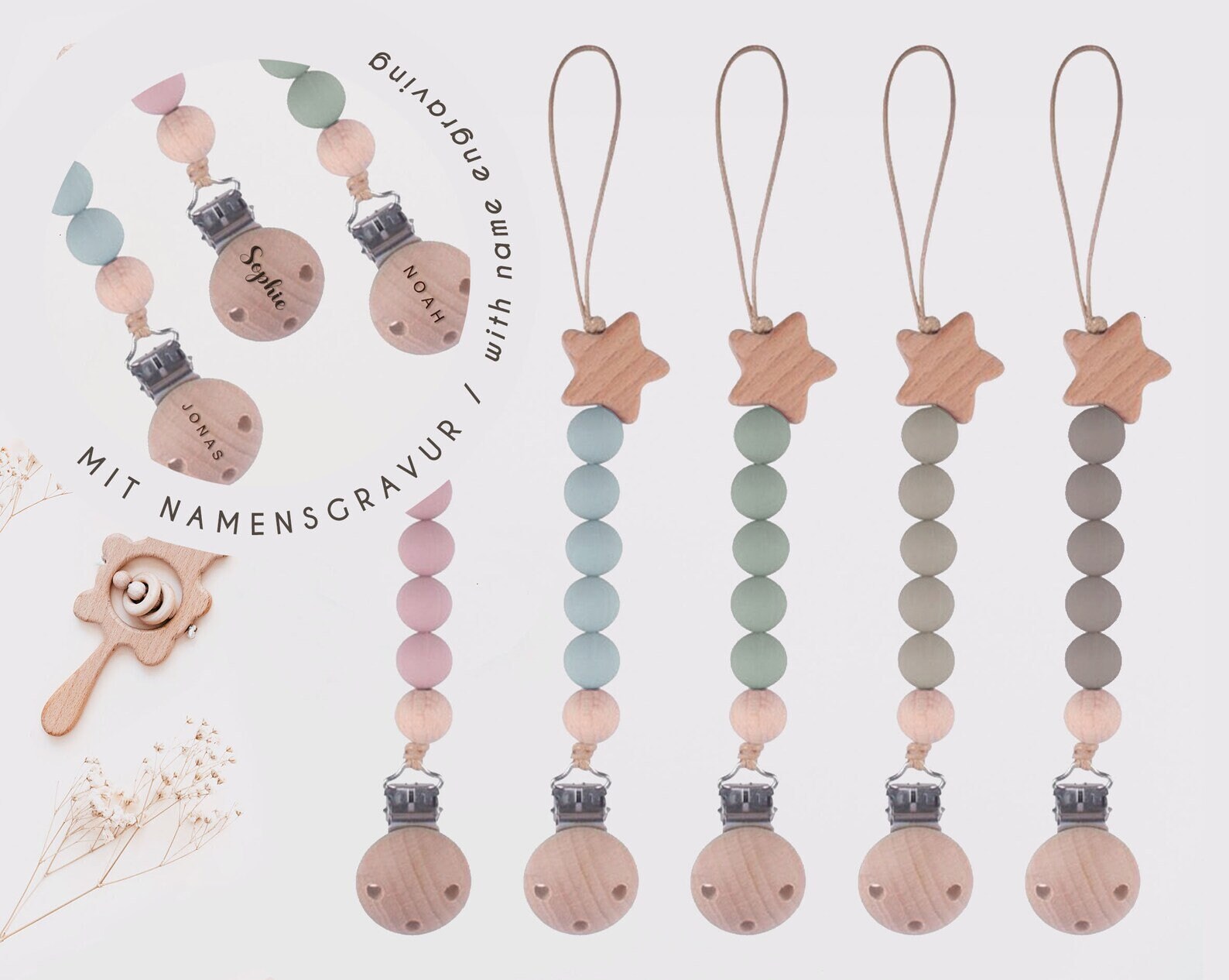 Schnullerkette Stern Aus Silikonperlen Und Holzstern Mit Personalisation Personalisierung Vornamen Namen Geschenk Geburt Taufe Gravur Schnullerkette Stern Aus Silikonperlen Und Holzstern Mit Personalisation Personalisierung Vornamen Namen Geschenk Geburt Taufe Gravur von Etsy - CleoNoah