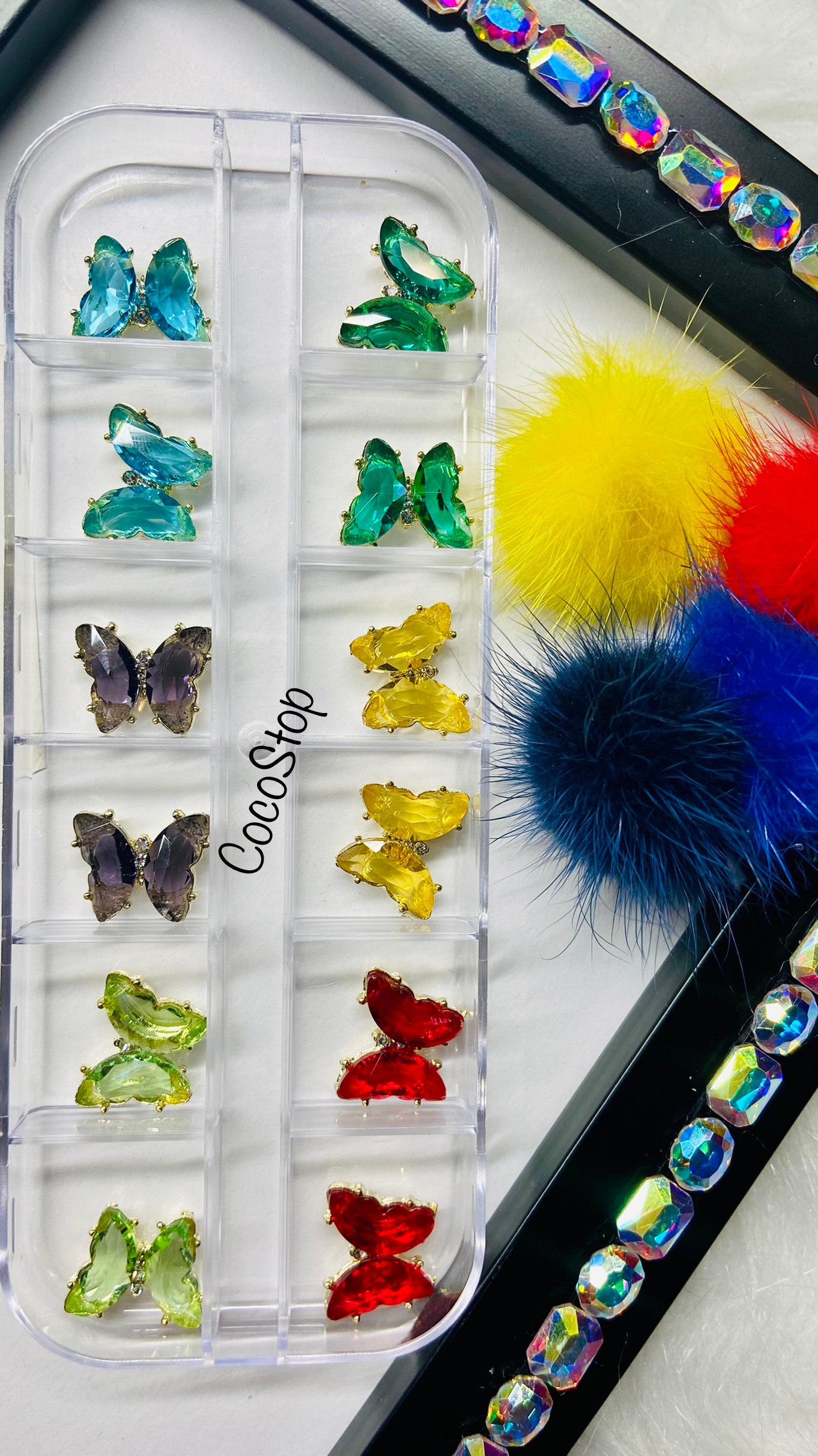 12 Stück/ Box Crystal Butterfly 3D Nail Charms Clear 12 Stück/ Box Crystal Butterfly 3D Nail Charms Clear von Etsy - CocoStop