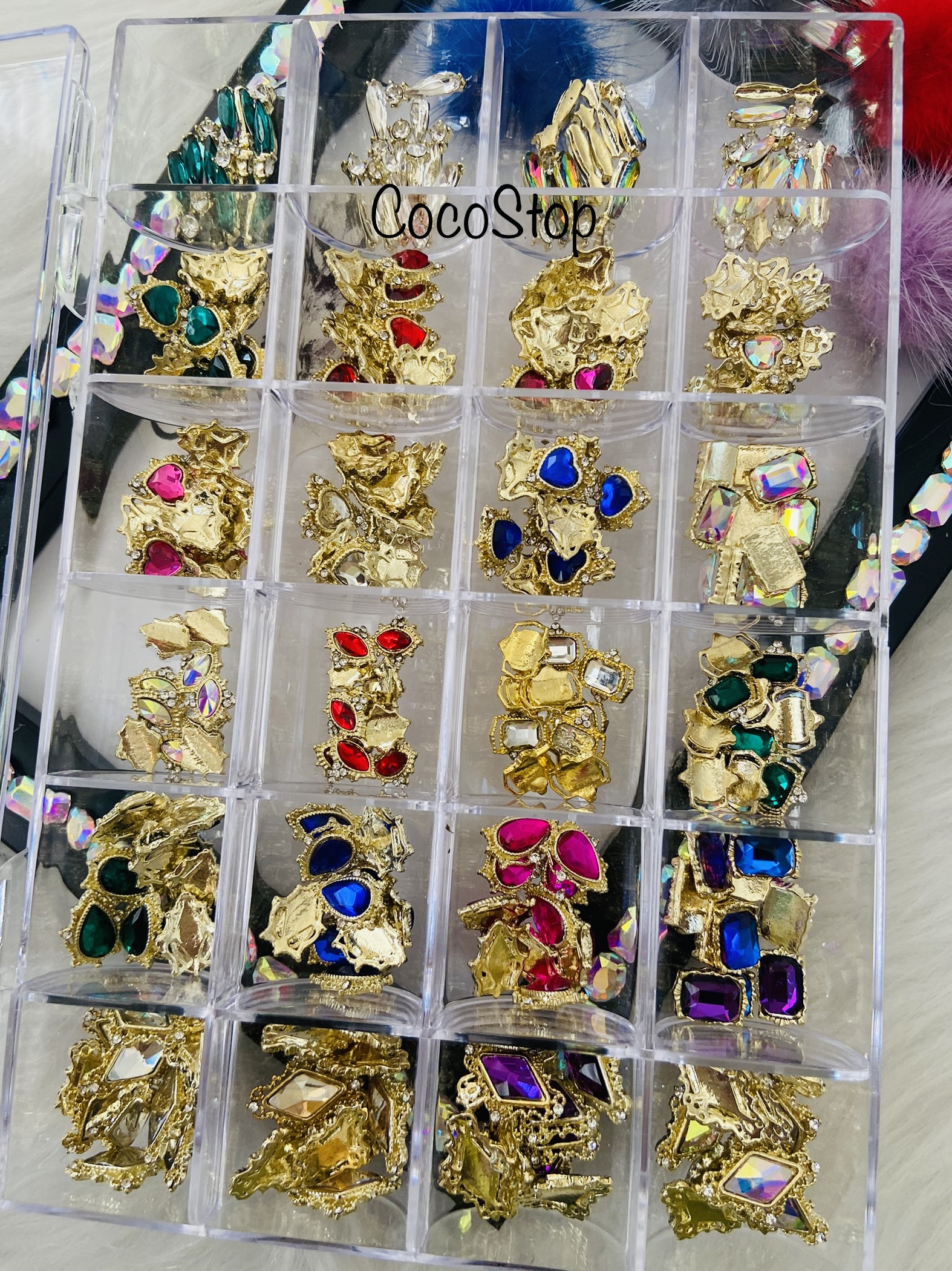 240 Stück Edelstein Etui 3D Nagel Charms Box 240 Stück Edelstein Etui 3D Nagel Charms Box von Etsy - CocoStop