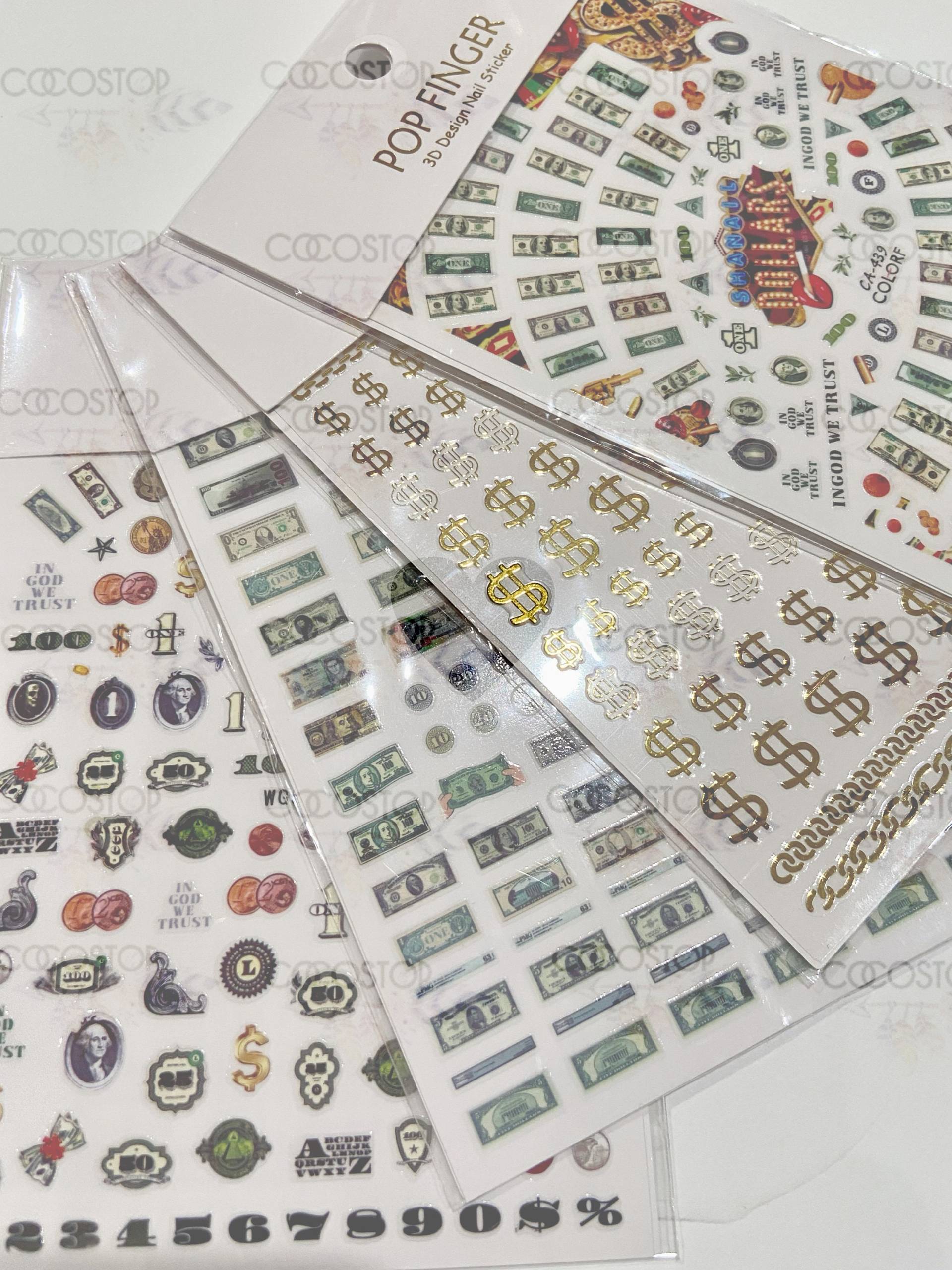 4 Packungen Dollar Geld Zeichen Nagel Aufkleber 4 Packungen Dollar Geld Zeichen Nagel Aufkleber von Etsy - CocoStop