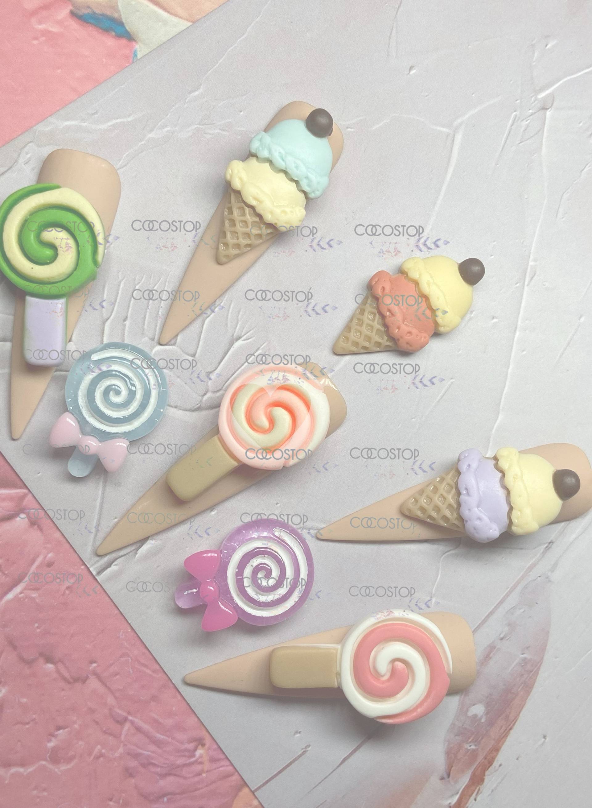Kawaii Lollipop Süßigkeiten Eis Nagel Charms 3D Nail Art Diy Handwerk Kawaii Lollipop Süßigkeiten Eis Nagel Charms 3D Nail Art Diy Handwerk von Etsy - CocoStop