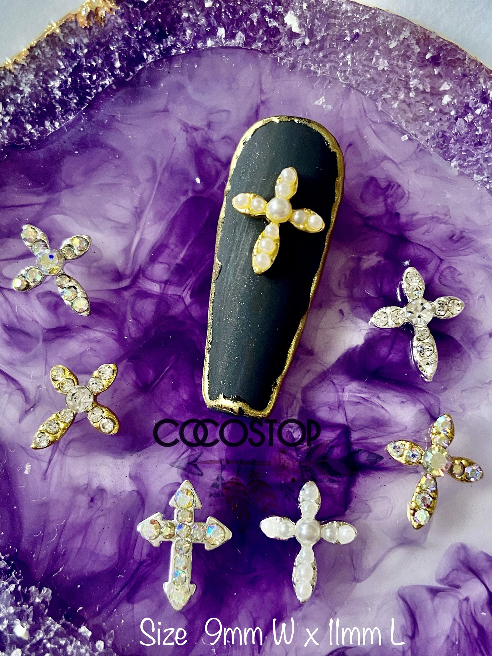 Kristall Kreuz 3D Nagel Charms/Vinta Ll Nail Art Handwerk Kristall Kreuz 3D Nagel Charms/Vinta Ll Nail Art Handwerk von Etsy - CocoStop