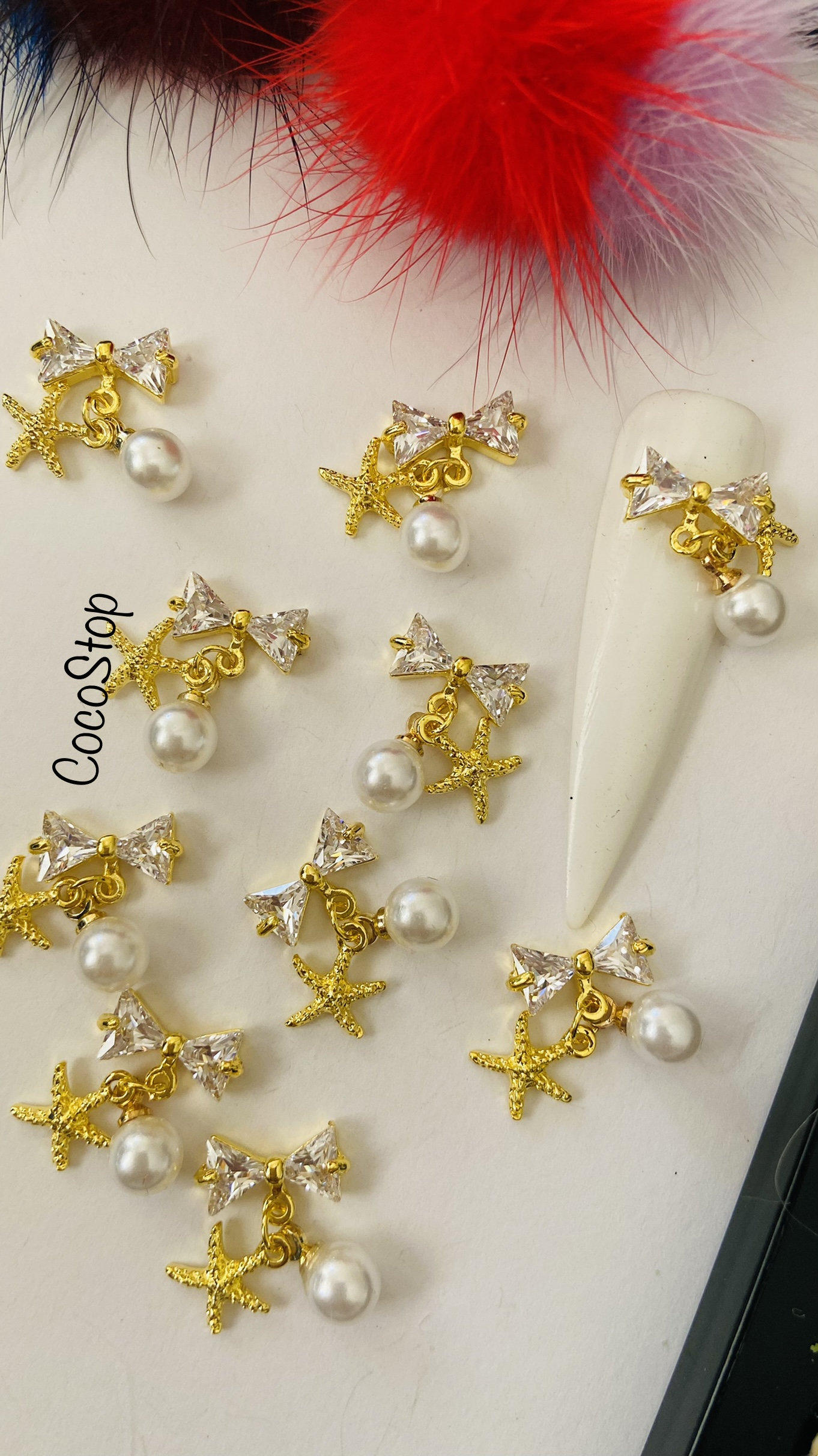 Schleifen Zirkon Baumeln 3D Nagel Charms Schmuck Schleifen Zirkon Baumeln 3D Nagel Charms Schmuck von Etsy - CocoStop