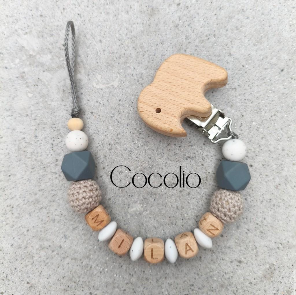 Schnullerkette Grau Personalisiert von Etsy - CocolioHandmade