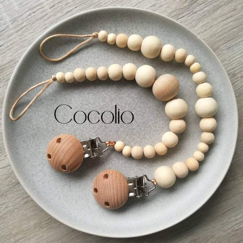 Schnullerkette Holz Pur 2 Arten von Etsy - CocolioHandmade