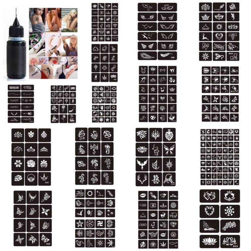 30Er Überraschungsset Henna Schablonen Tattoo + 10 Ml Farbe Set Daisy 30Er Überraschungsset Henna Schablonen Tattoo + 10 Ml Farbe Set Daisy von Etsy - Coloursforart