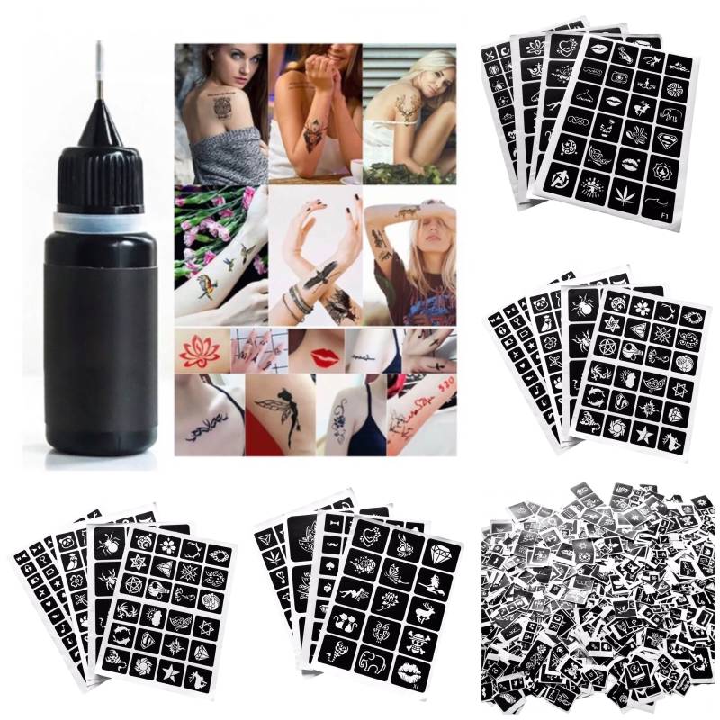 70Er Überraschungsset Henna Schablonen Tattoo + 10 Ml Farbe Set 70Er Überraschungsset Henna Schablonen Tattoo + 10 Ml Farbe Set von Etsy - Coloursforart