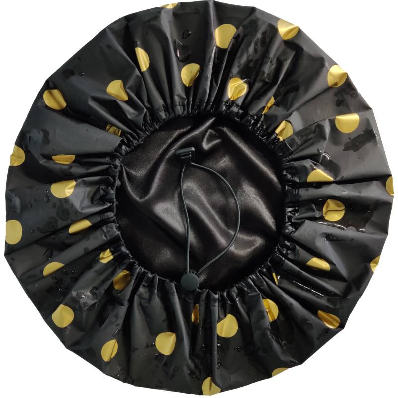 Wasserdichte Hair Bonnet ⦿ Einstellbar Polka Dot Duschhaube Comfortawear von Etsy - ComfortaWear