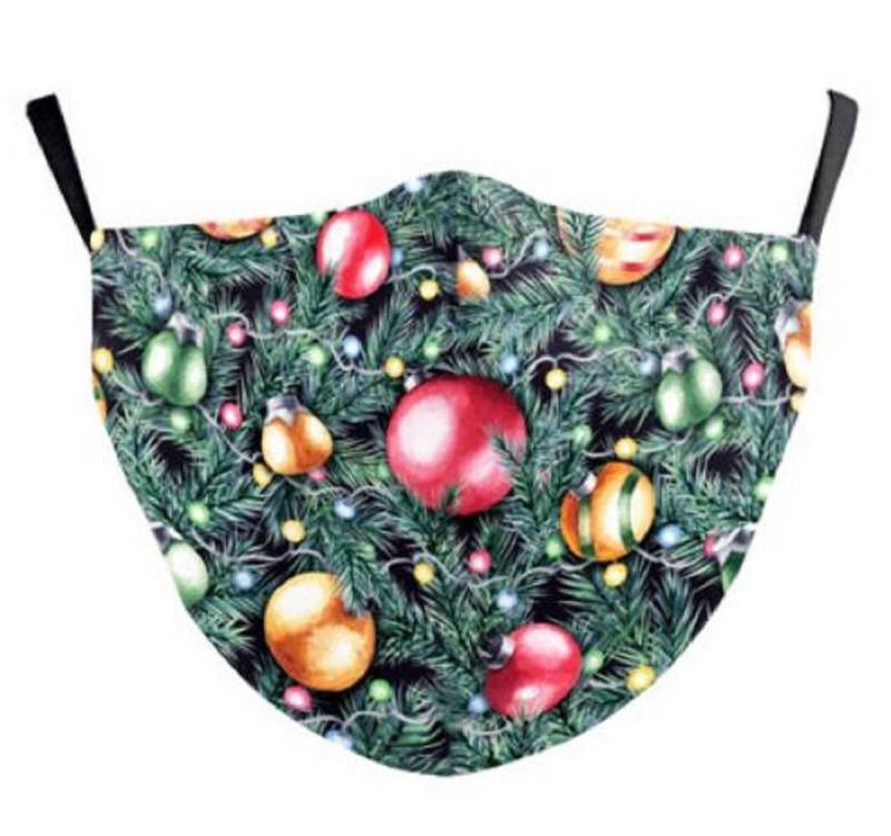 Weihnachtsmaske Mit Weihnachtsbaum Motiv Und Verstellbaren Schlaufen von Etsy - Communitymaske