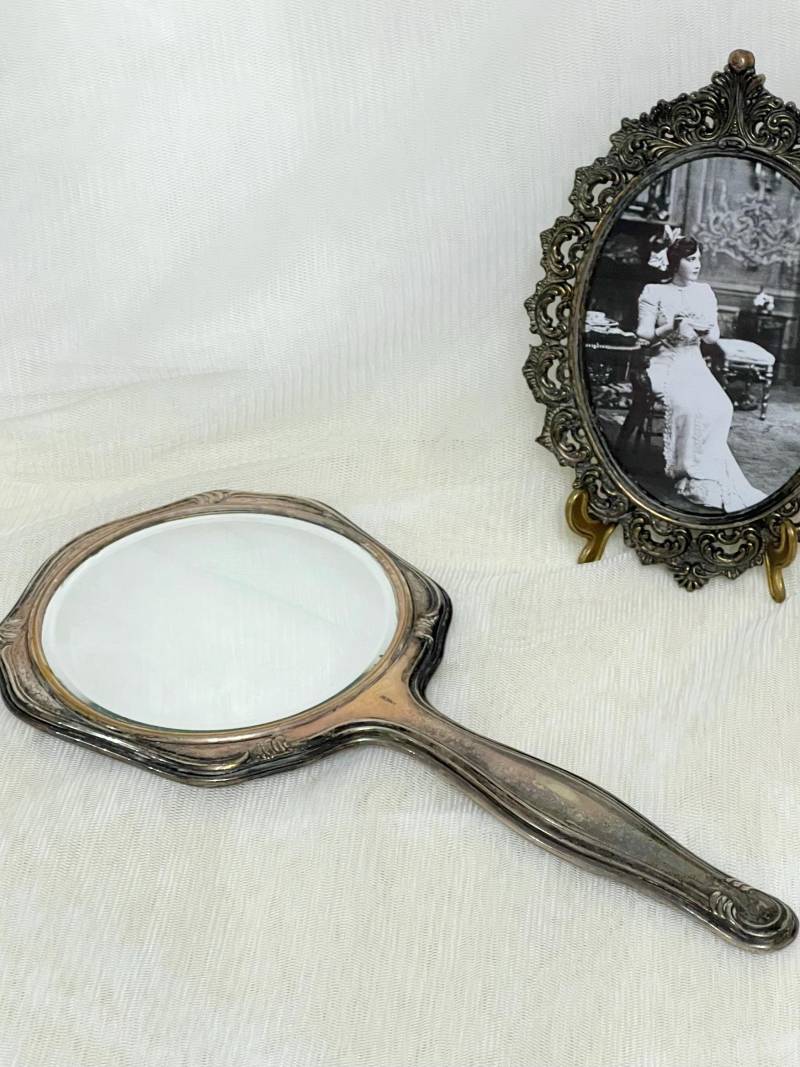 Alpaca Versilbert Jugendstil Handspiegel Kosmetikspiegel von Etsy - Compacu