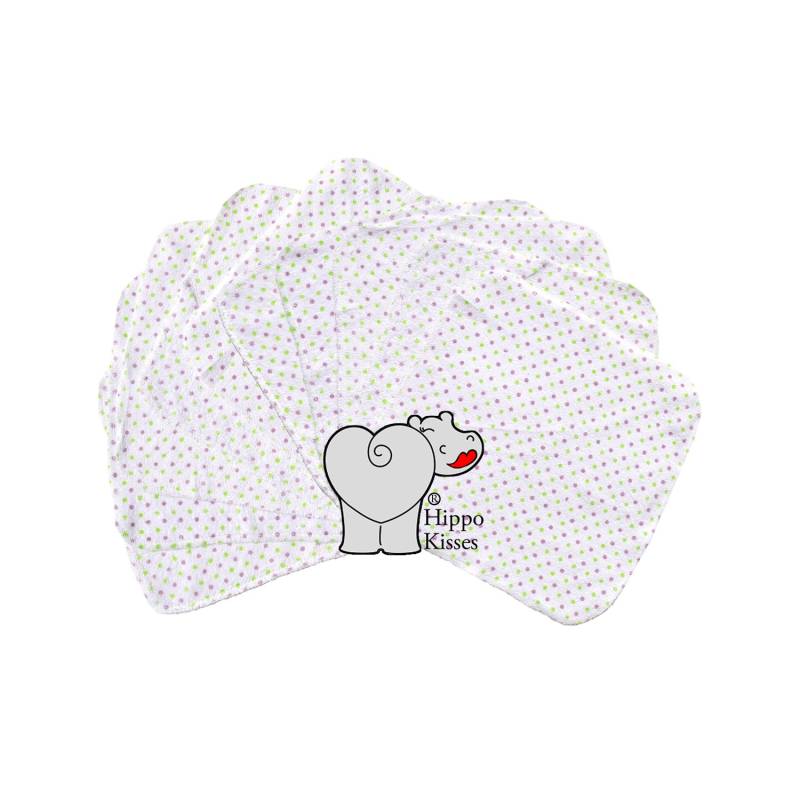Baby Waschlappen Lila Und Grüne Punkte 10Er Pack, Gesichtstücher, Waschbare Desinfektionstücher von Etsy - CraftersCreekDesigns
