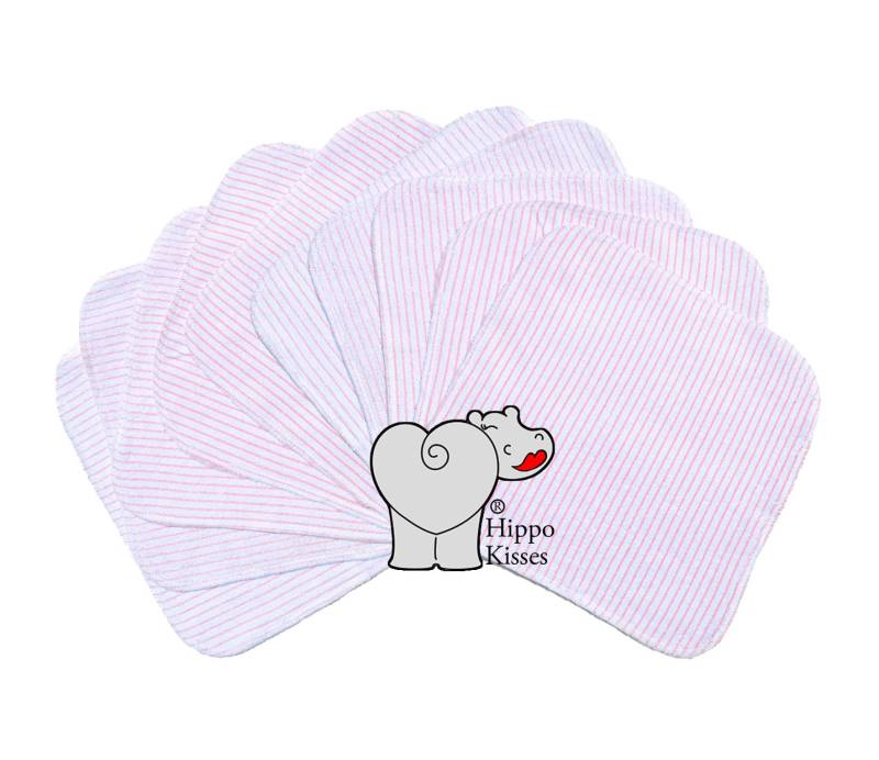 Baby Waschlappen Rosa Streifen 10Er Pack, Gesichtstücher, Waschbare Desinfektionstücher von Etsy - CraftersCreekDesigns