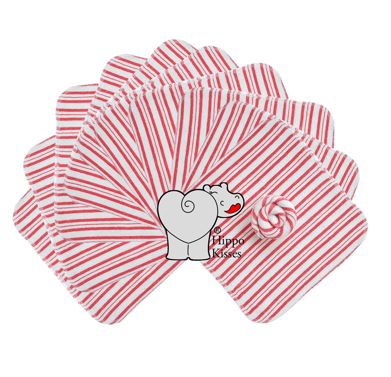 Baby Waschlappen Rot Gestreift 10Er Pack, Gesichtstücher, Waschbare Desinfektionstücher von Etsy - CraftersCreekDesigns
