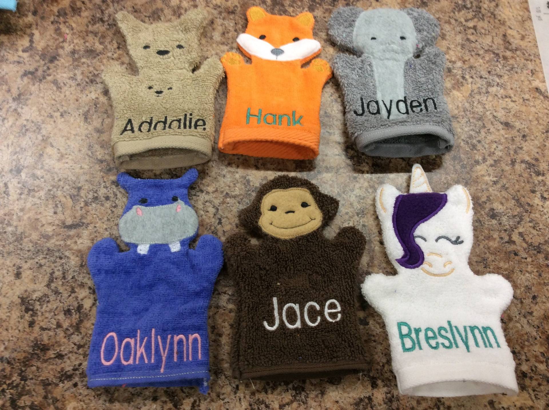 Kinder Badehandschuh, Personalisierte Waschlappen, Babypartygeschenk Mit Monogramm, Personalisiertes Geschenk von Etsy - Crafting4Caleb
