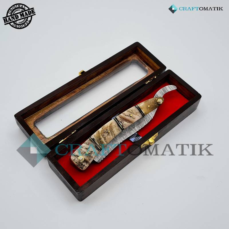Rasiermesser | Damaszener Stahl Geschenk Set Hochwertig Herren Barber Razor Dbr55 von Etsy - Craftomatik