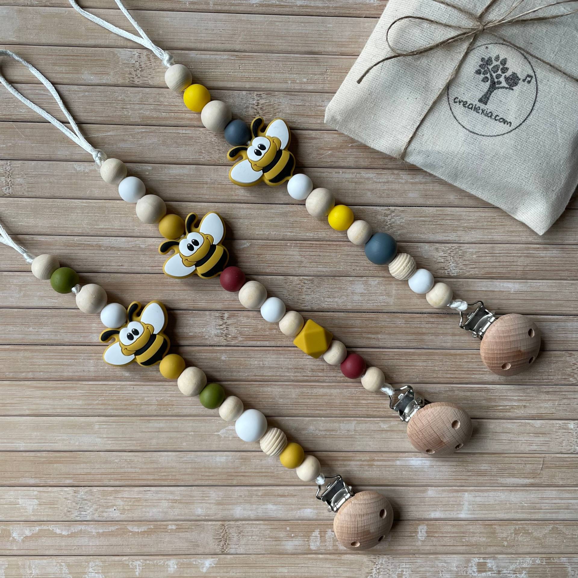 Biene Silikon Schnullerclip, Schnullerkette Mit Biene, Newborn Geschenk, Mam Schnuller von Etsy - CrealexiaCrafts