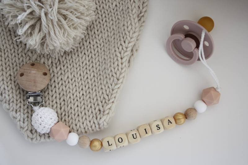 Personalisierter Schnullerclip Aus Silikon Und Holz von Etsy - CreationAngeetNuage
