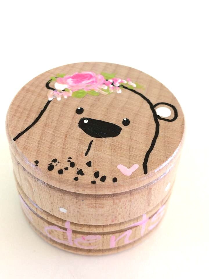 Kleine Schachtel, Mein Erster Docht, Die Zahnfee, Kleiner Bär, Holz, Mädchen, Blumen von Etsy - CreationsNath