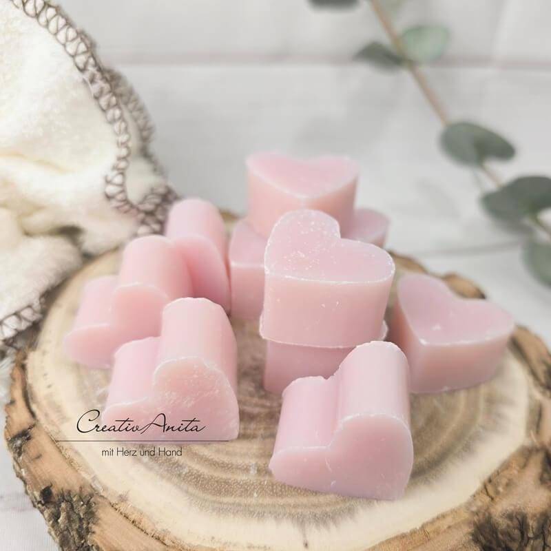 10 Stück - Herzen Mini Seifenherzen -Rosa- Kundenpräsente Gastgeschenke Schafmilchseife von Etsy - CreativAnita