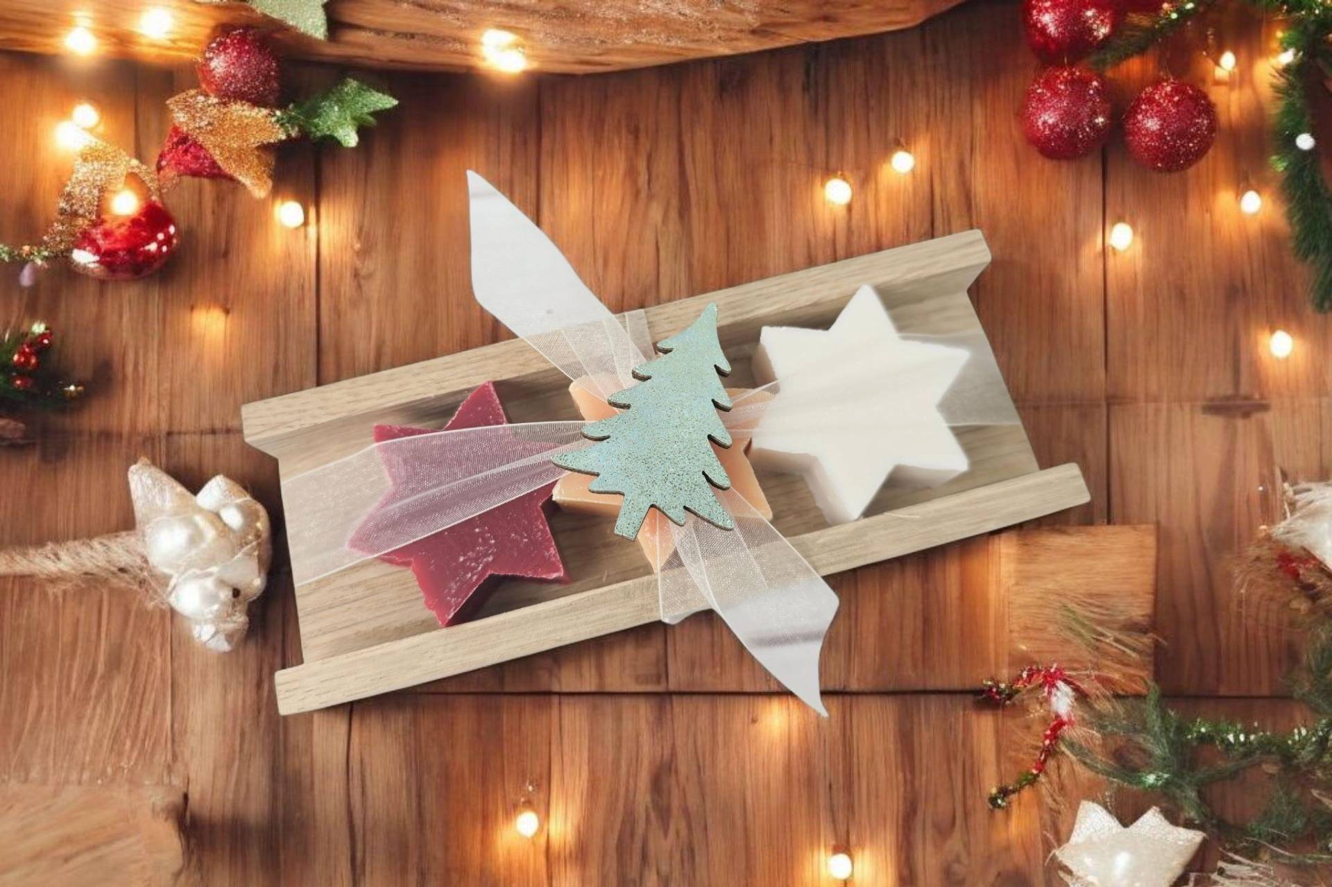 Geschenk Schafmilchseifen in Holzverpackung Mit Seifensterne -Rot-Orange-Weiß Geschenk Schafmilchseifen in Holzverpackung Mit Seifensterne -Rot-Orange-Weiß von Etsy - CreativAnita