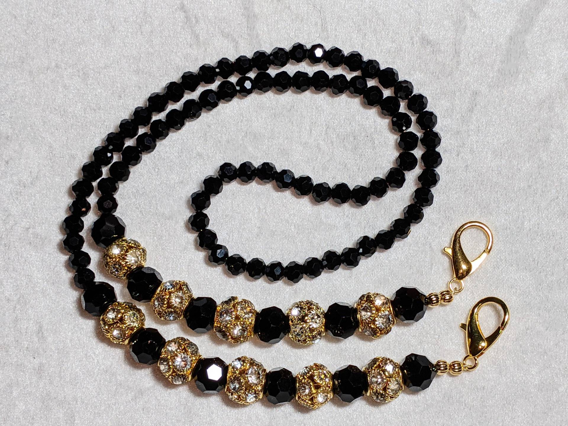 Gesichtsmasken-Kettenhalter Oder Ausweis-Id. Schlüsselband Gold Disco Kugeln Schwarz Ab Kristalle 10 & 6mm Bling Shiny Damen Designer Geschenk Gesichtsmasken-Kettenhalter Oder Ausweis-Id. Schlüsselband Gold Disco Kugeln Schwarz Ab Kristalle 10 & 6mm Bling Shiny Damen Designer Geschenk von Etsy - CreativeDesignsByVMS