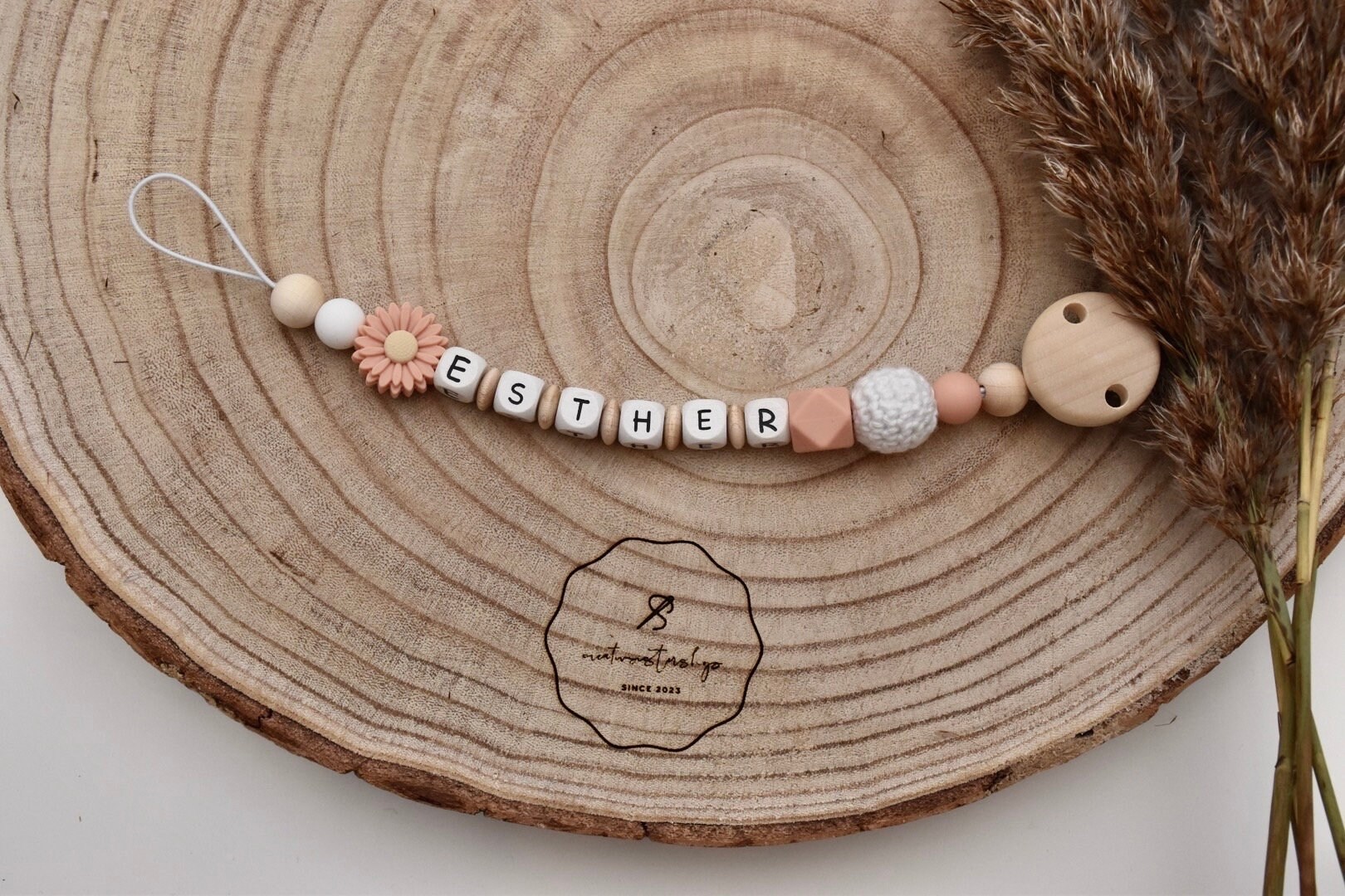 Schnullerkette Blume Mit Silikonring Und Name Schnullerkette Blume Mit Silikonring Und Name von Etsy - Creativsistershop