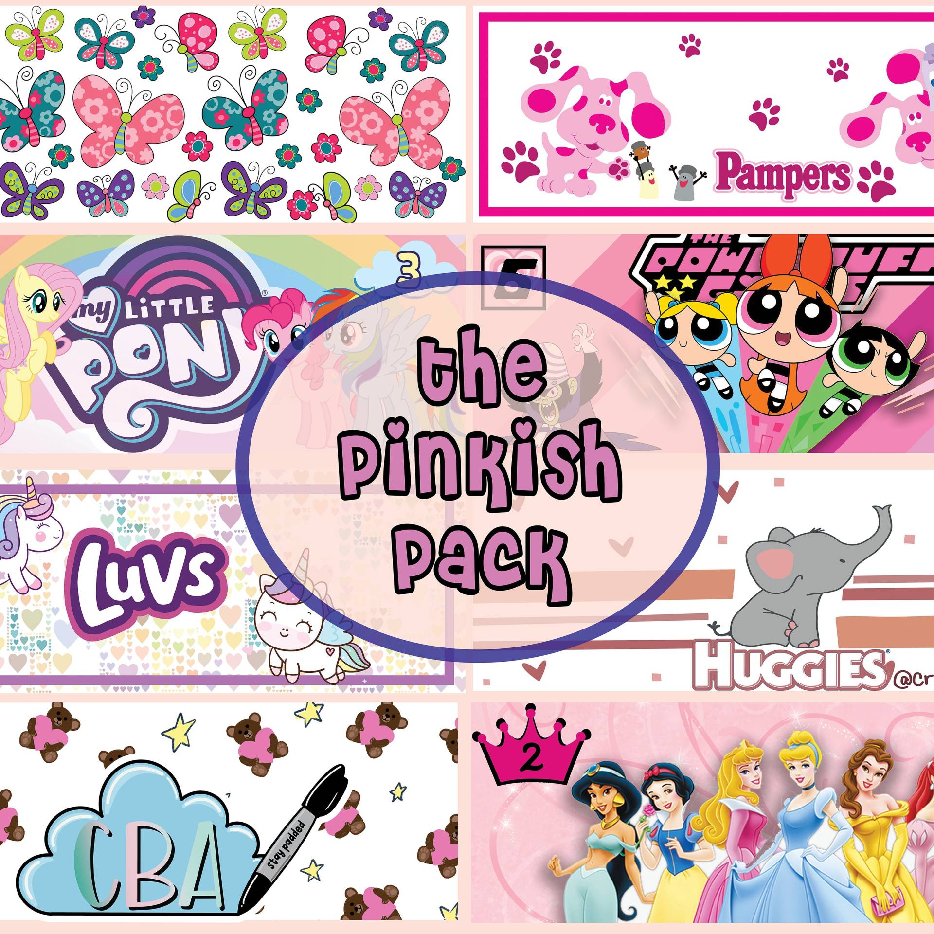 "Abdl Diaper Tapes X8, "The Pinkish Pack" "Abdl Diaper Tapes X8, "The Pinkish Pack" von Etsy - CrinkleButtArt
