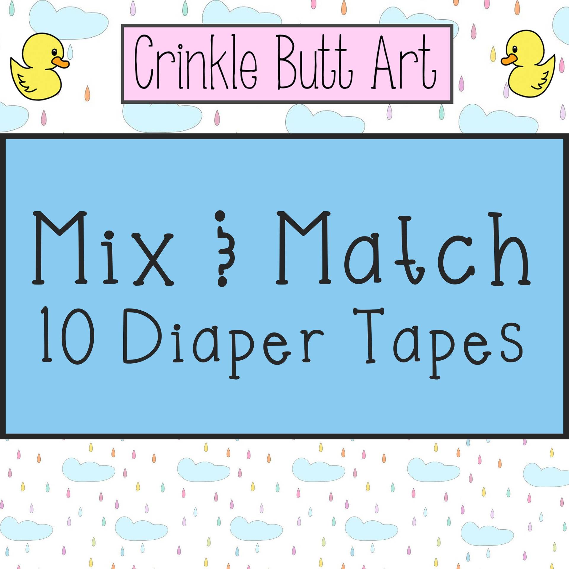 Mix & Match 10 Abdl Diaper Tapes Von Cba Mix & Match 10 Abdl Diaper Tapes Von Cba von Etsy - CrinkleButtArt