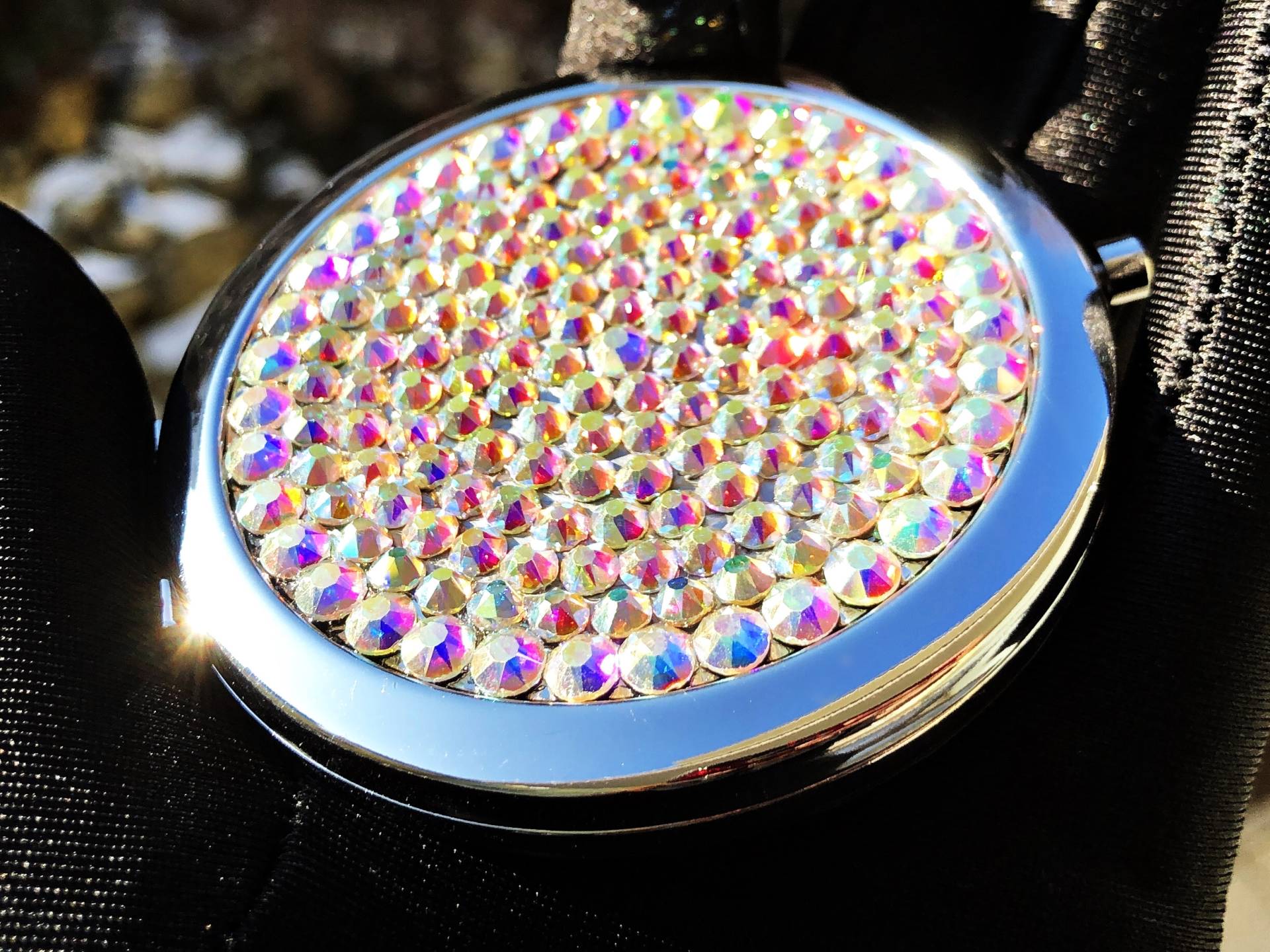Luxus Retro Ab Taschenspiegel Geblendet Mit Swarovski Aurelius Borealis, Diamant Handtasche | Geburtstagsgeschenk Für Ihre Mutter Weihnachten von Etsy - CrystalyneShop