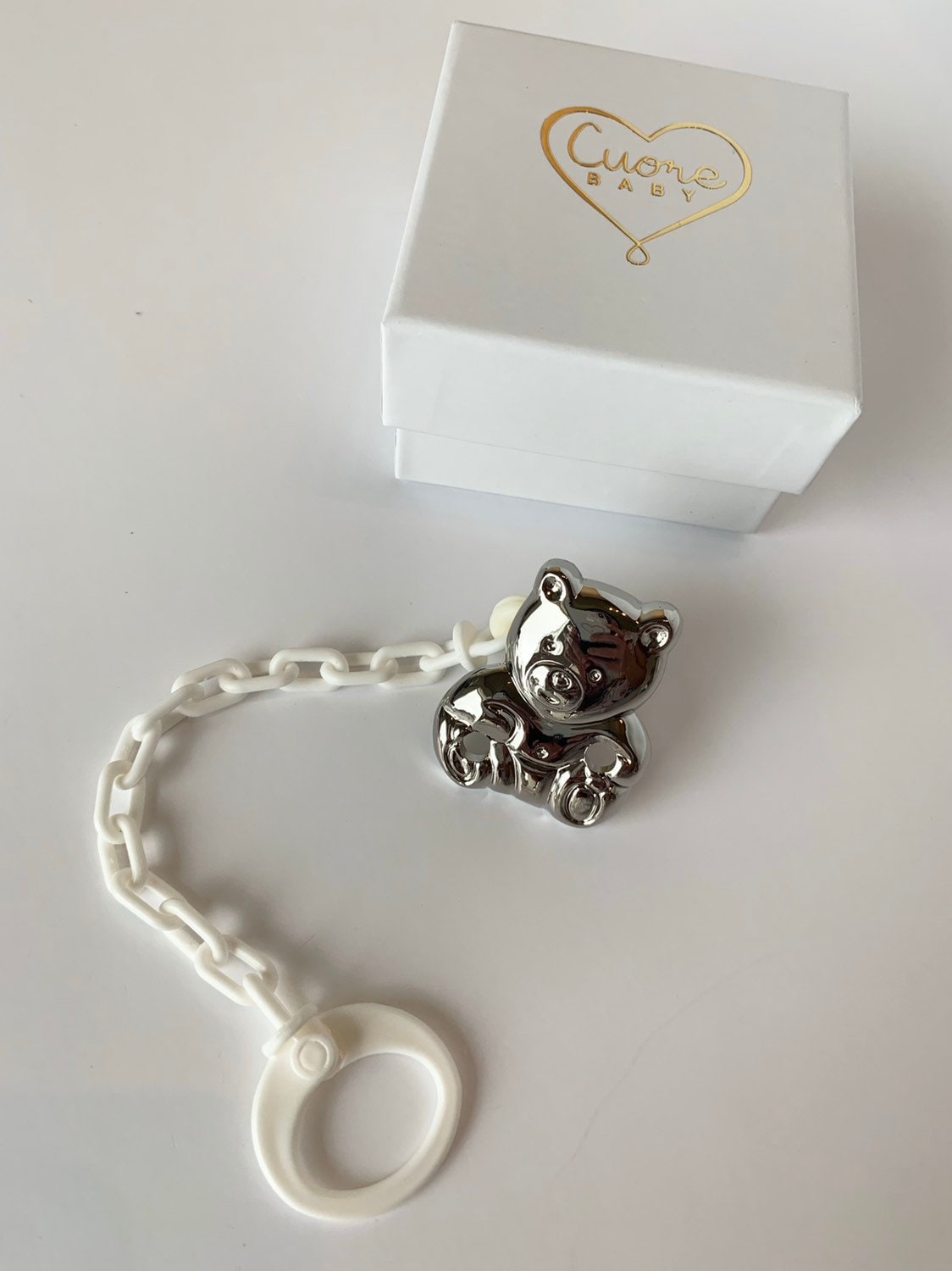 Baby-Schnullerclip. Silberner Schnullerhalter. Baby-Schnullerhalter. Luxuriöses Baby-Accessoire. Babygeschenk. Geschenk Zur Geburt. Babyparty Baby-Schnullerclip. Silberner Schnullerhalter. Baby-Schnullerhalter. Luxuriöses Baby-Accessoire. Babygeschenk. Geschenk Zur Geburt. Babyparty von Etsy - CuoreBabystore