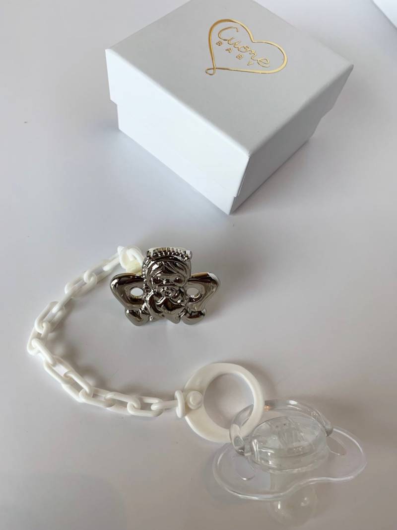 Silberner Schnullerclip. Baby-Schnullerhalter. Babygeschenk. Geschenk Zur Geburt. Babyparty-Geschenk. Taufgeschenk. Babyschmuck von Etsy - CuoreBabystore