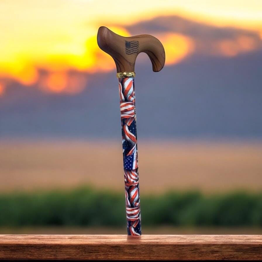 Usa Flagge Gehstock Individuell Verstellbarer Derby Cane von Etsy - CustomCanesByKirk