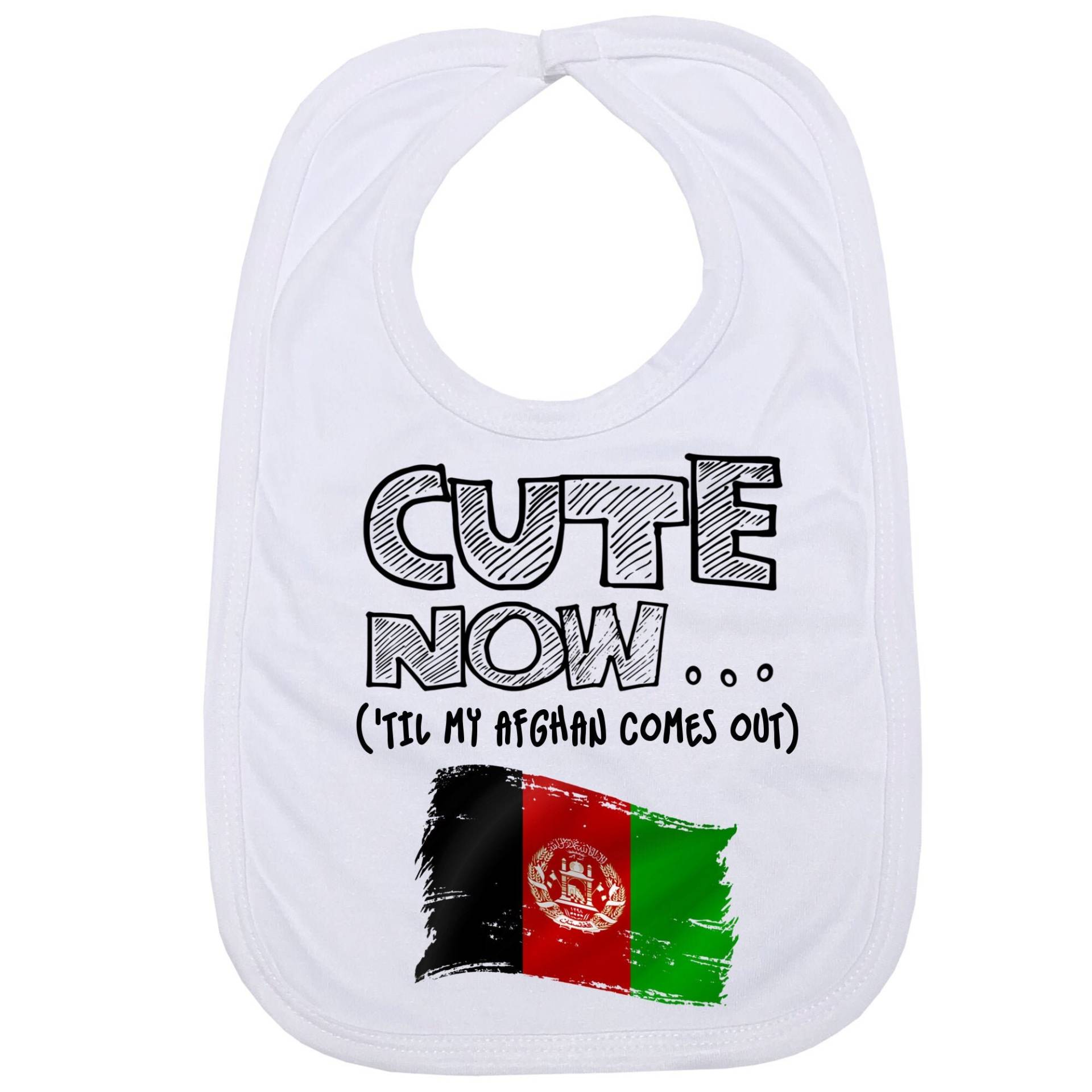 "Baby Afghanistan Lätzchen Cute Now ... | "Til My Afghan Comes Out" Geschenk Country Pride Lustiges Kleinkind in Weiß." von Etsy - CuteNow