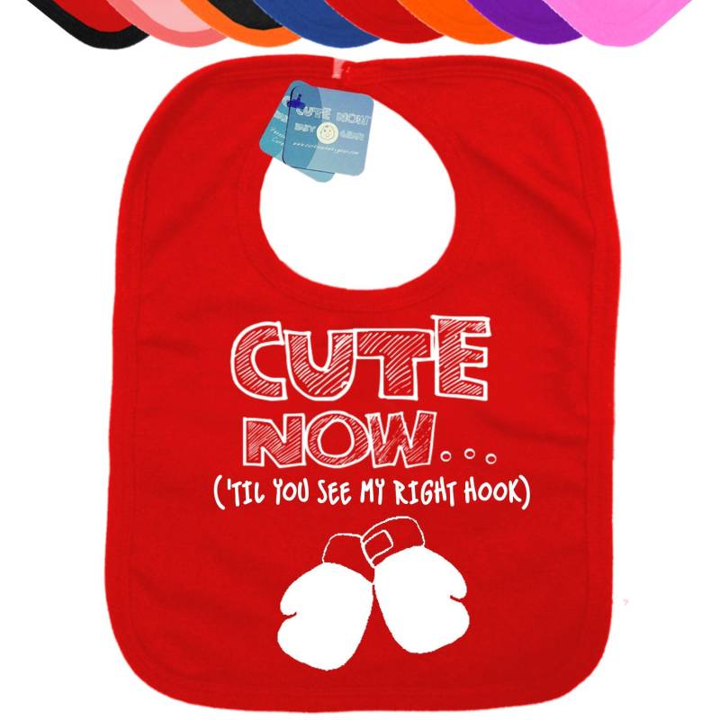 Baby-Boxen Jetzt Nett ... | 'til Sie Meinen Rechten Haken Sehen Geschenk Lustige Säugling Baby Lätzchen Auswahl Farbe Boxen Mma Training von Etsy - CuteNow