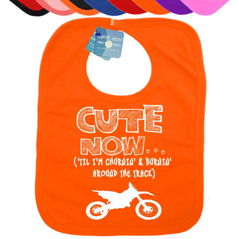 Baby Dirt Bike Lätzchen Cute Now ... | 'til I'm Churnin' & Burnin "Around The Track Geschenk Lustige Säugling Motox Wählen Sie Farbe Atv Motocross von Etsy - CuteNow
