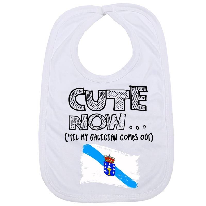 Baby-Galizien Spanien Lätzchen Cute Now ... | 'til My Galician Comes Out Geschenk Country Pride Lustiges Säuglingslätzchen in Weiß von Etsy - CuteNow