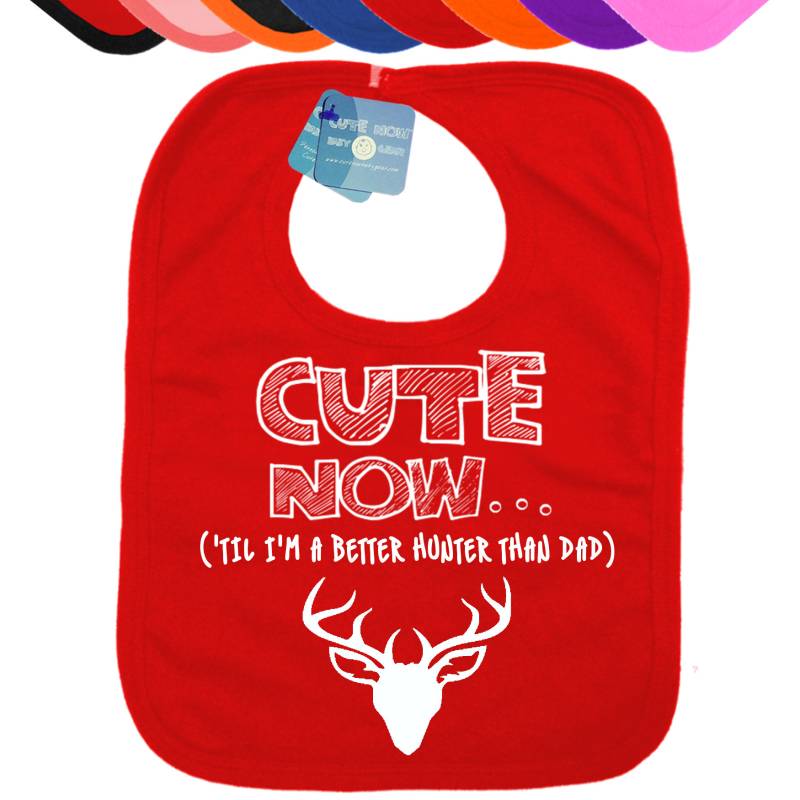 Baby Hirsch Jäger Cute Now ... | 'bis Ich Der Bessere Als Papa Bin Geschenk Jagd Säugling Lätzchen Auswahl Farbe Angeln Saison Jagen von Etsy - CuteNow