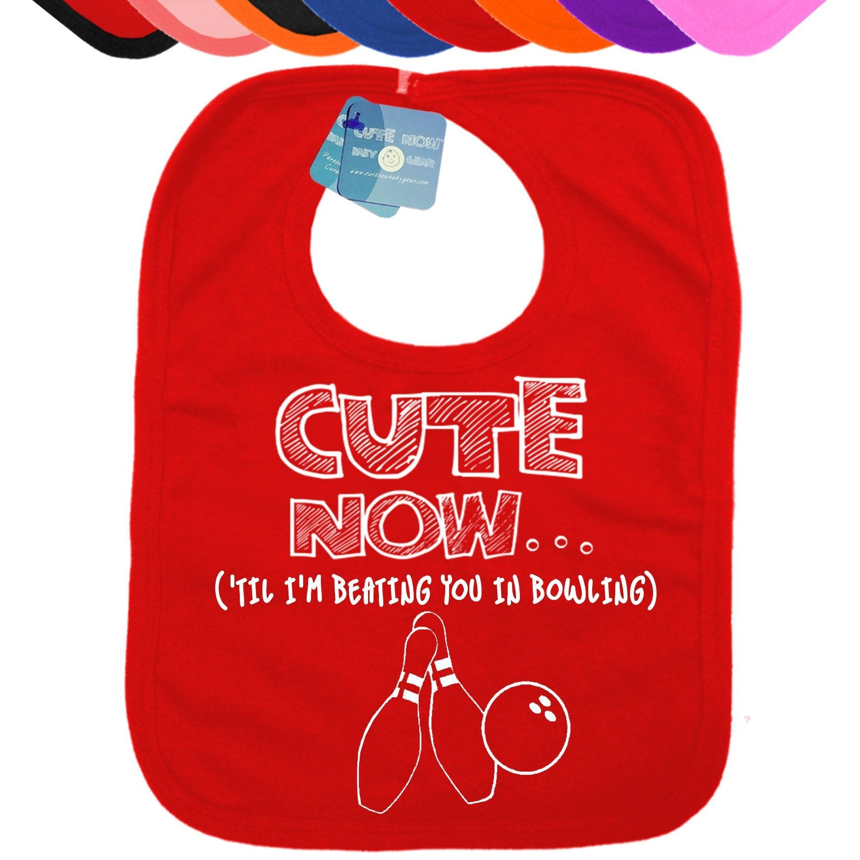 Bib Süße Bowling Jetzt... | Bis Ich Sie Beim Schlagen Bin Geschenk Lustige Kleinkind Baby Lätzchen Wählen Farbe Stifte Kugel-Strike League von Etsy - CuteNow