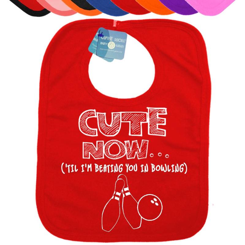 Bib Süße Bowling Jetzt... | Bis Ich Sie Beim Schlagen Bin Geschenk Lustige Kleinkind Baby Lätzchen Wählen Farbe Stifte Kugel-Strike League von Etsy - CuteNow