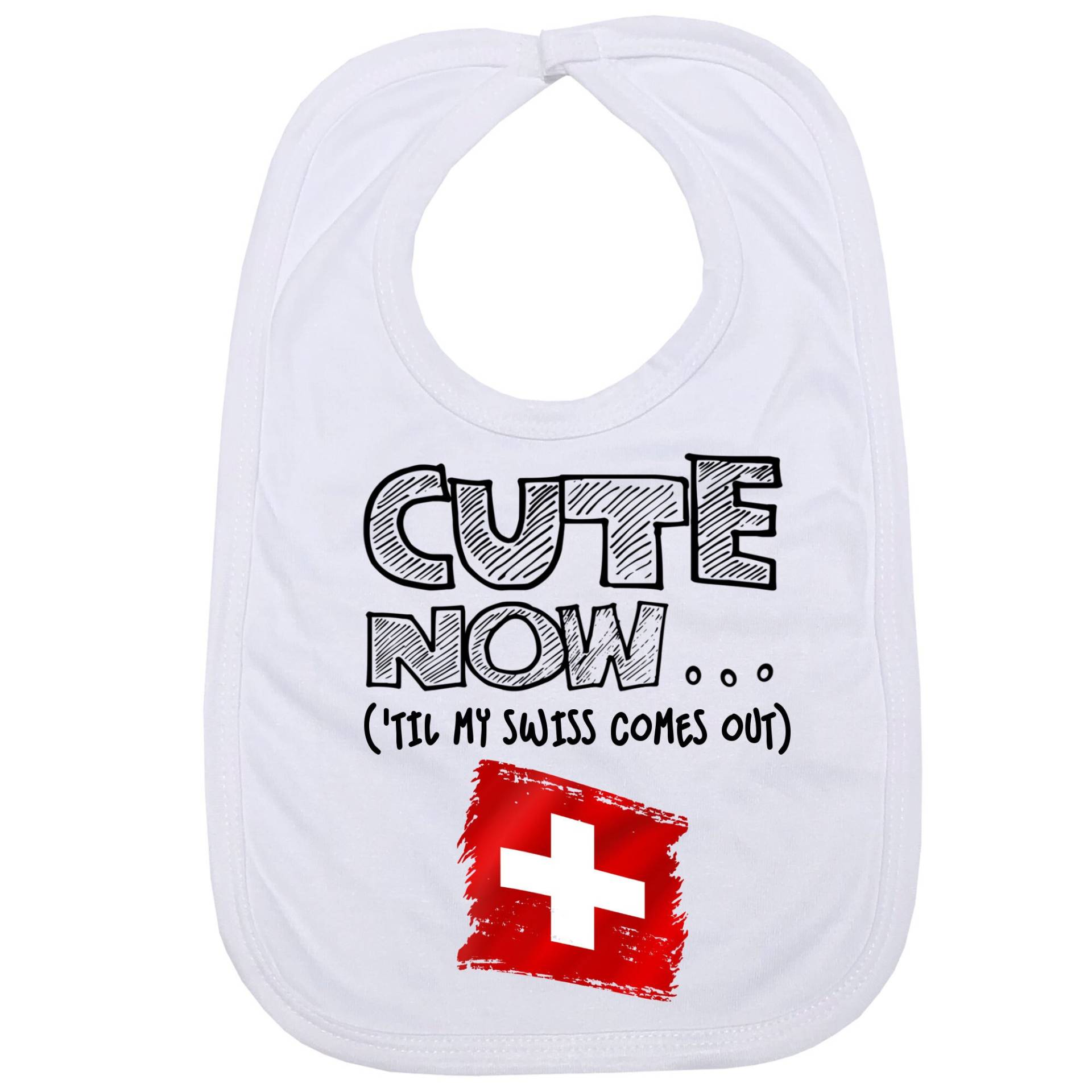 Cute Now...('til My Swiss Comes Out Baby Lätzchen Mit Schweizer Flagge Cute Now...('til My Swiss Comes Out Baby Lätzchen Mit Schweizer Flagge von Etsy - CuteNow