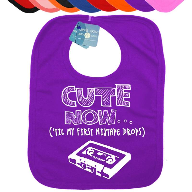 Hip Hop Musik Baby Süß Jetzt... | Bis Meine Erste Mixtape-Tropfen Geschenk Kind Lätzchen Wählen Sie Farbe Rapper Zeremonienmeister Musiker von Etsy - CuteNow